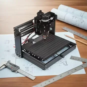 Metal Desktop CNC Engraving Cutting Machine For Wood PVC  PCB Copper Aluminu 3020 Plus High Accuracy Square Rails Full