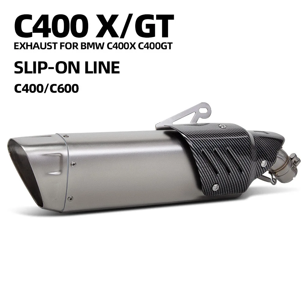

Motorcycle Exhaust Slip on Line M12 Muffler with Middle Pipe For BMW C400 C400X C400 GT 2018-2020 C600 Sport C650GT 2010-2015