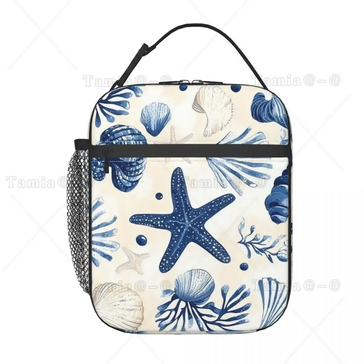 Sea Creatures Sea Turtle Shell Starfish Pattern Insulated Lunch Bag for Women Kids Portable Food Boxes Thermal Lunch Box Tote