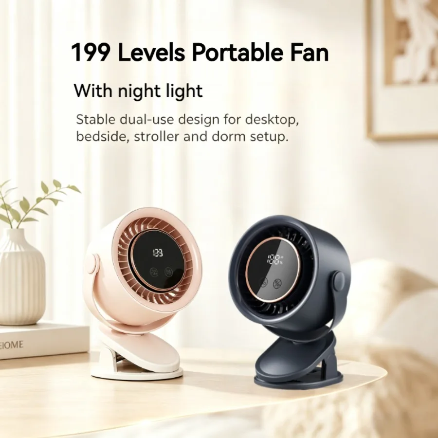 3 in 1 Clip on Mini Recirculation Fan USB Charging Low Noise Home Baby Cart Dormitory Office Travel Portable Cooling Fans