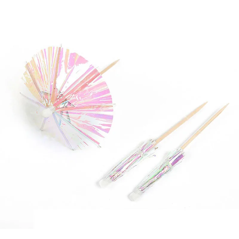 500pcs Cocktail Parasols Mini Umbrellas Summer Hawaiian Party Toothpick Cake Topper Drink Fruit Pick Wedding Party Decor