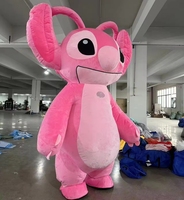 New MORSTORM High Quality Pink Lilo & Stitch Inflatable Costume Street Plush Giant Walking Animal Suit Adult Inflatable Stitch