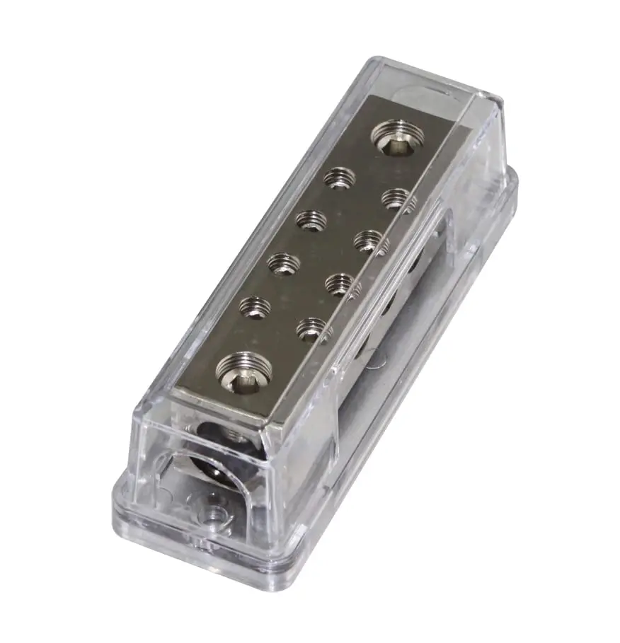 0/2 Gauge to 8 X 8 Gauge Power/Ground Distribution Block Nickel Plated PD-15N
