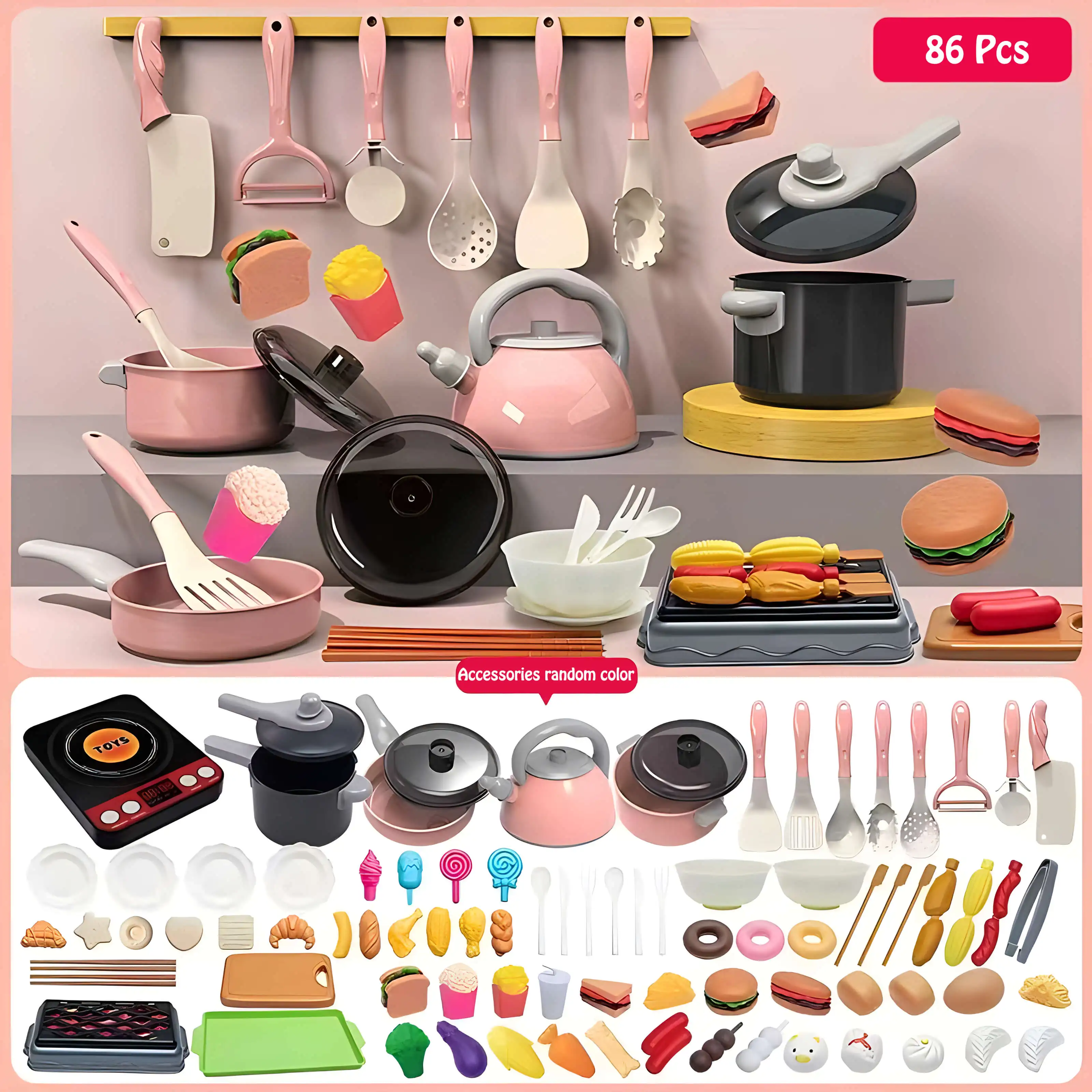 Ensemble de jouets de cuisine pour enfants, fruits et légumes coupés, jouets de cuisine pour tout-petits, jeu de simulation