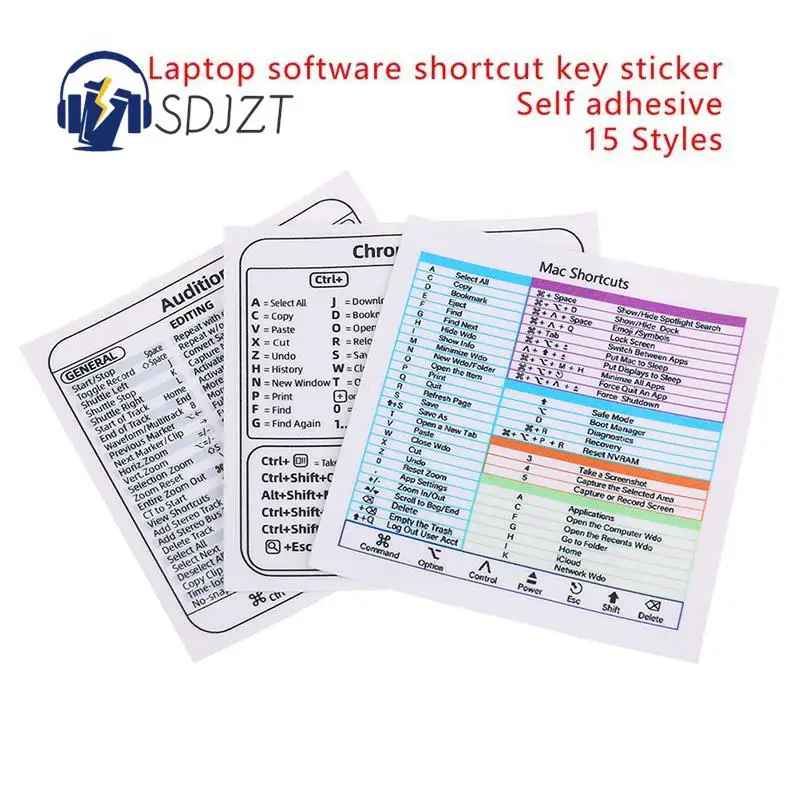 Computer Reference Keyboard Shortcut Sticker Key Tips Waterproof Computer Sticker DIY Keyboard Ipad Laptop And Desktop Sticker