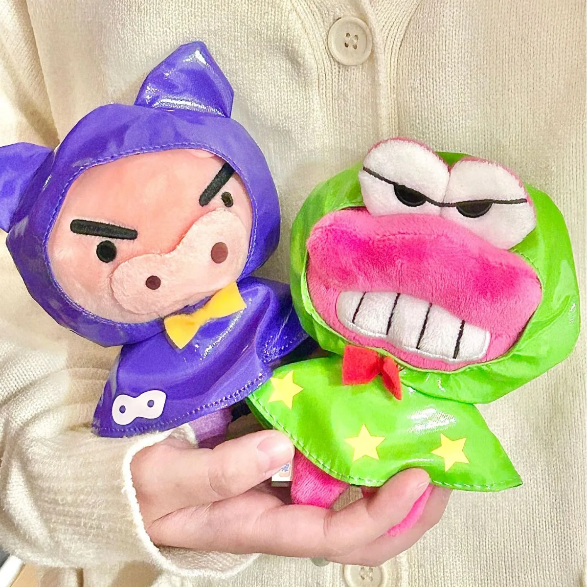 Crayon Shin-chan Cute Cartoon Raincoat Plush Doll Kawaii Fluffy Toy Keychain Pendant Adorkable Periphery Lovely Holiday Gifts