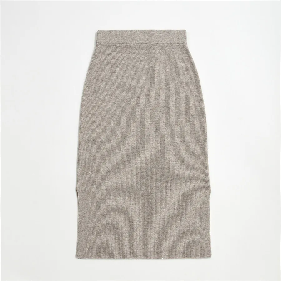 

Autumn and Winter New European and American Light Luxury Versatile Cashmere Skirt Knitted Half Skirt Women's Style Commuting