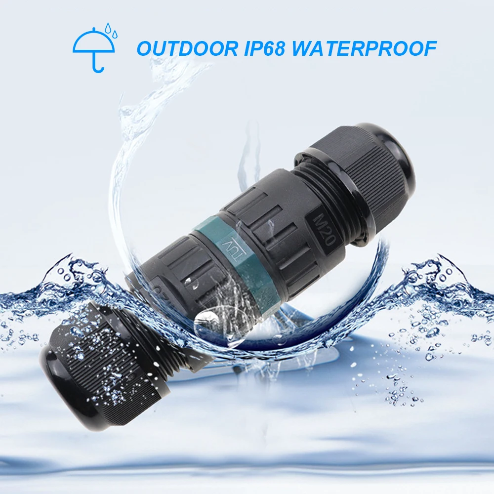 IP68 Waterproof Junction Box Quick Connection Outdoor Electrical Cable Connector External Cord Boxes 3-pin for φ9-12mm Cable