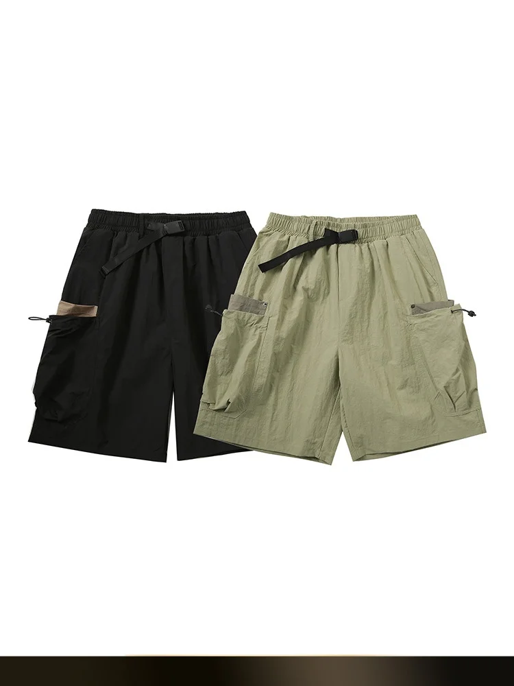 

NTED Summer Trendy Color Blo Casual Straight Leg Five-Quarter Workwear orts Men's Outdoor Functional Wind Multi-ket ...