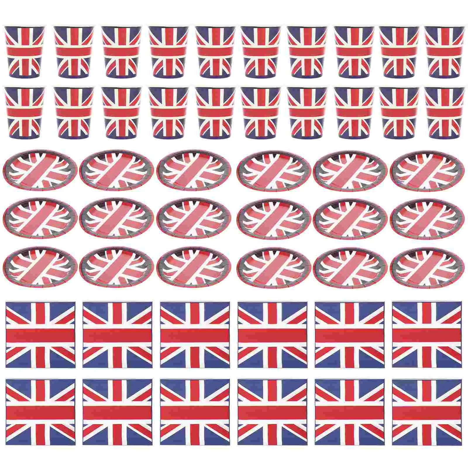 British Flag Tableware Set 24pcs Exquisite Design Disposable Paper Cups Plates Party Decorations Wedding Thanksgiving Christmas