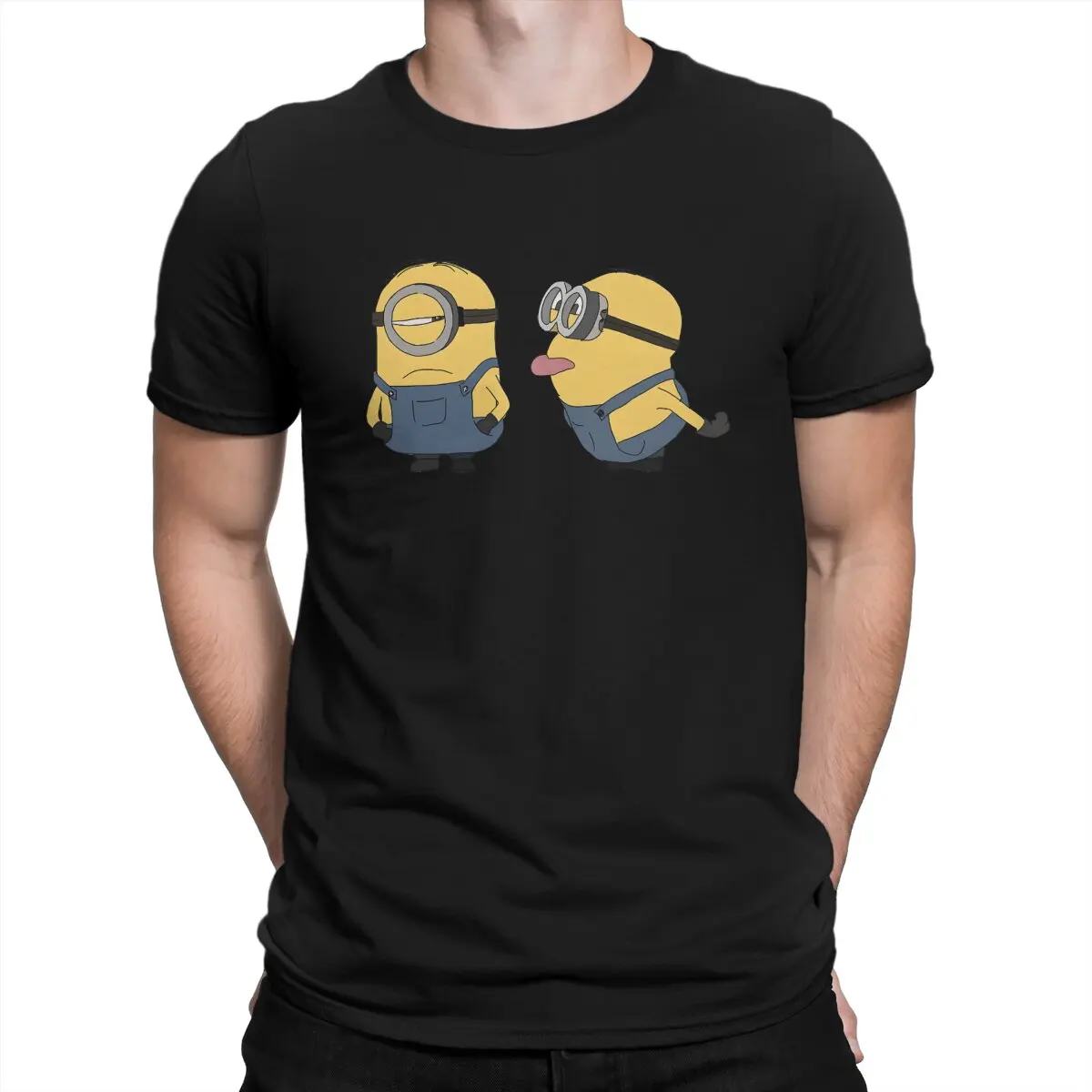 Men's T-Shirts Cute Cool Pure Cotton Tee Shirt Short Sleeve M-Minions T Shirts Round Collar Clothing 4XL 5XL