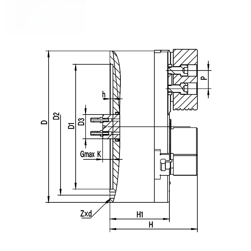 Pneumatic Chuck 2 Jaw Lathe Solid Pneumatic Chuck High-Quality Versatile Custom OEM for Cnc Lathe Hydraulic Chuck