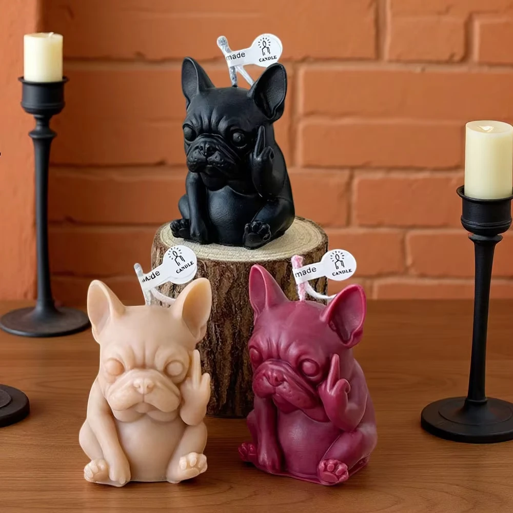 1Pc Middle Finger Bulldog Aromatherapy Candle Universal Creative Candles  Durable Funny Quirky Gifts Home Decoration Ornaments