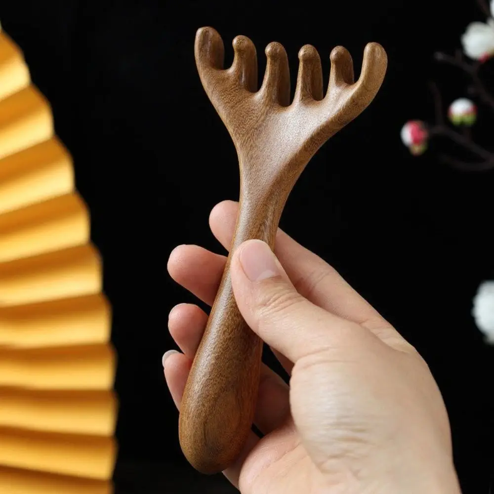 

Six-Claw Head Meridian Massage Comb Anti-static Handheld Back Scratcher Wide Tooth Long Handle Comb