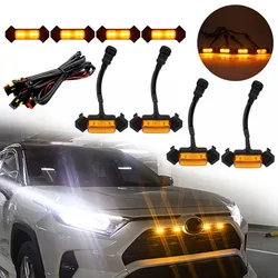 4Pcs Front Grille LED Light Bulbs Kit Mount Smoked Lens Amber Grill ONLY Luces LED Raptor For Toyota Tacoma W/TRD Pro 2016-Up