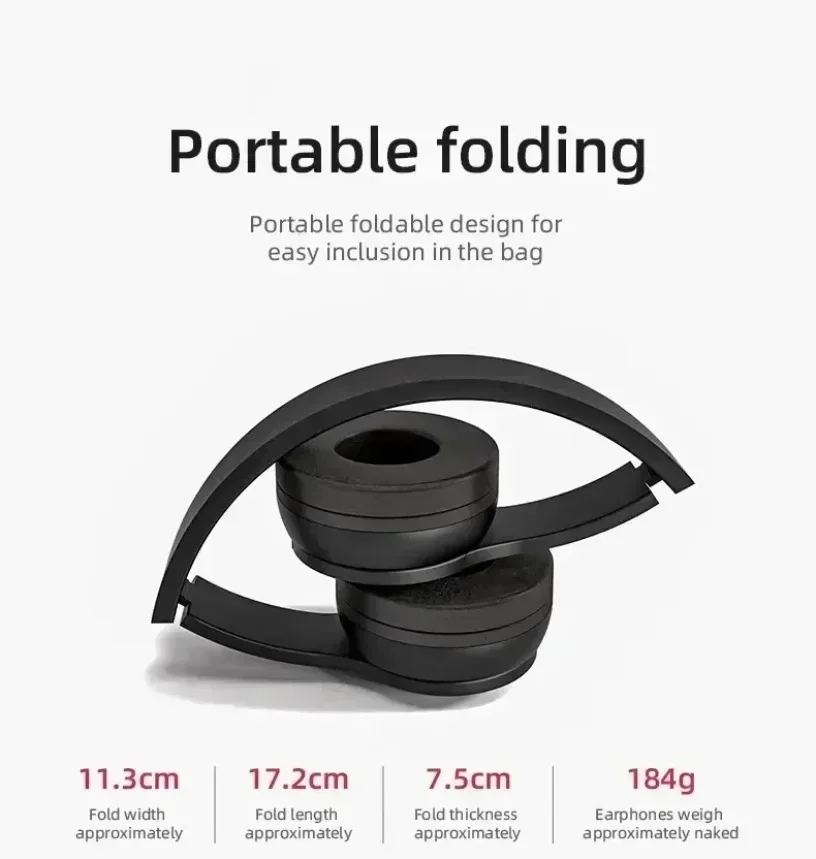 Stereo P47 Headset 5.0 Bluetooth Headset Folding Series Wireless Sports Game Headset  Foldable Wireless Bluetooth Headphone