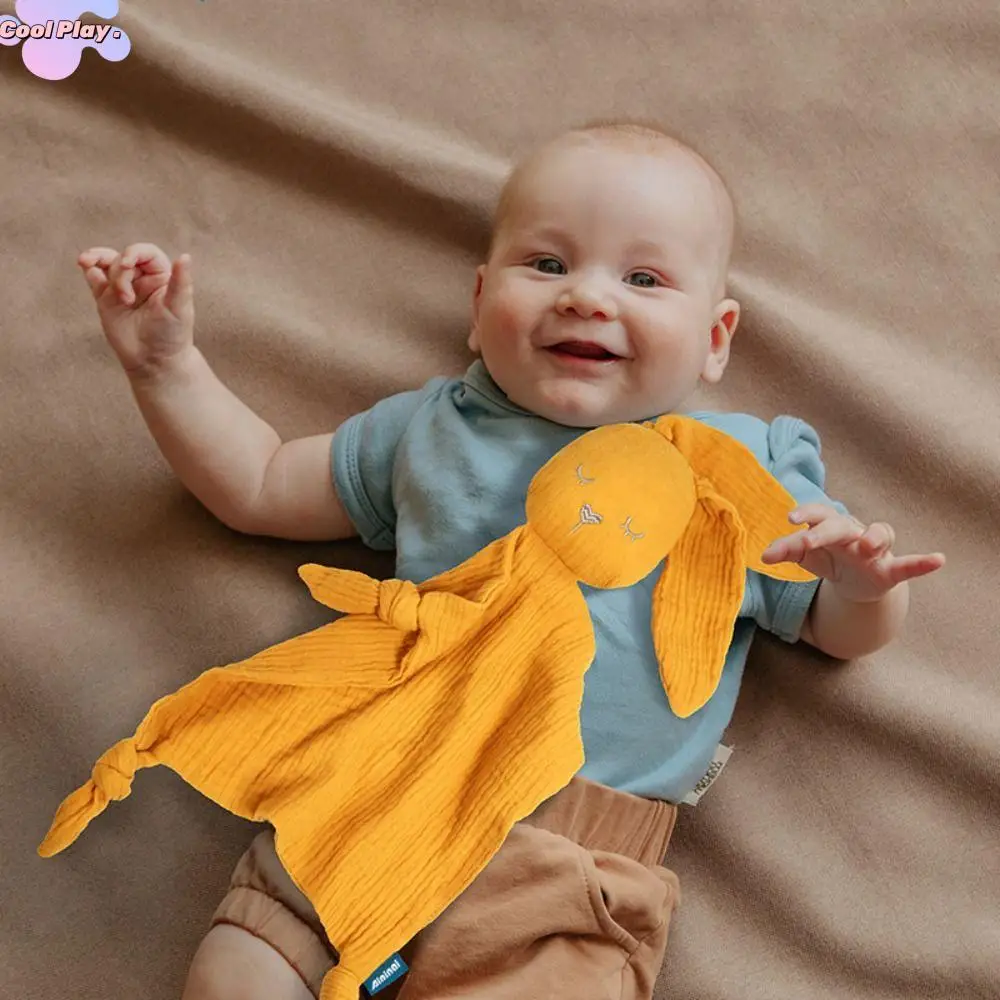 

Милое мягкое детское хлопково-марлевое одеяло, мультяшная сенсорная игрушка, одеяло, шарф со слюной, милая кукла, носовой платок с кроличьими ушками, детский сон