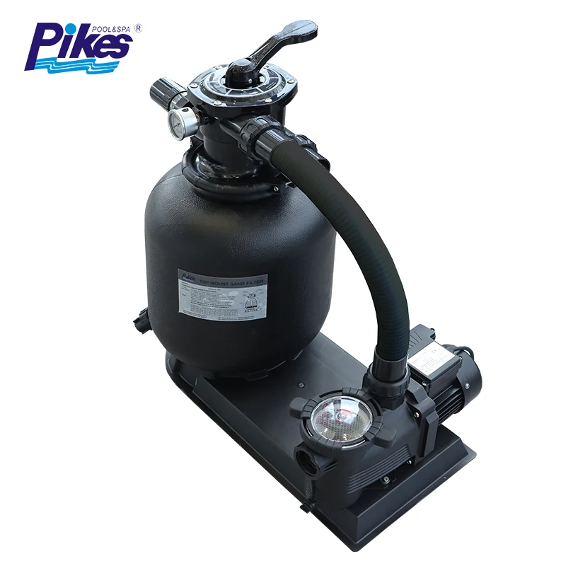 Bomba de filtro de arena de plástico PE lateral de montaje superior, Combo de filtro esencial para piscina, agua clara para piscinas