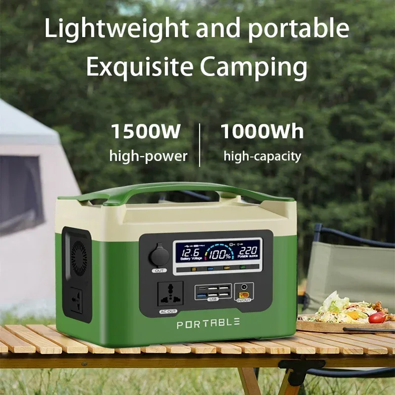 Portable camping power station, high power, 1500W, no battery, outdoor battery, camping battery