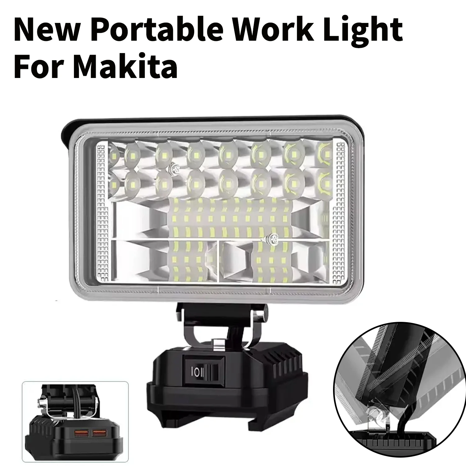 Cordless 3/4/5/8-inch New Portable Work Light For Makita 18V Flood Light for Outdoor Indoor Workshop Job Site (No Battery)