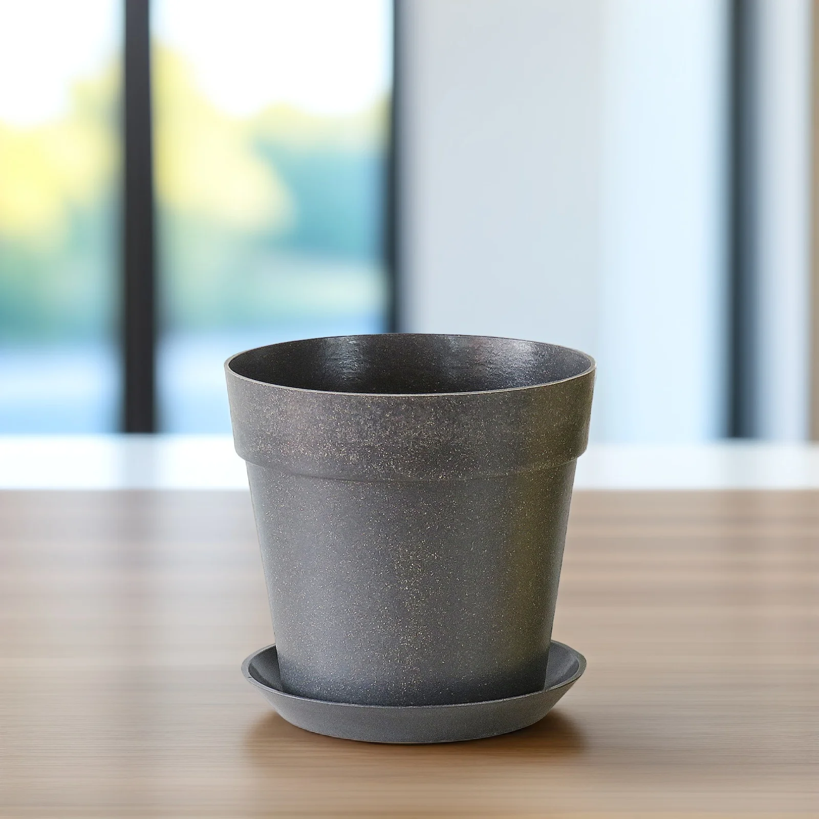 

2pcs Biodegradable Flower Pot Plant Fiber Planter Saucer Desk Dark Grey Indoor Gardening Container Planting Tool Flower Growing