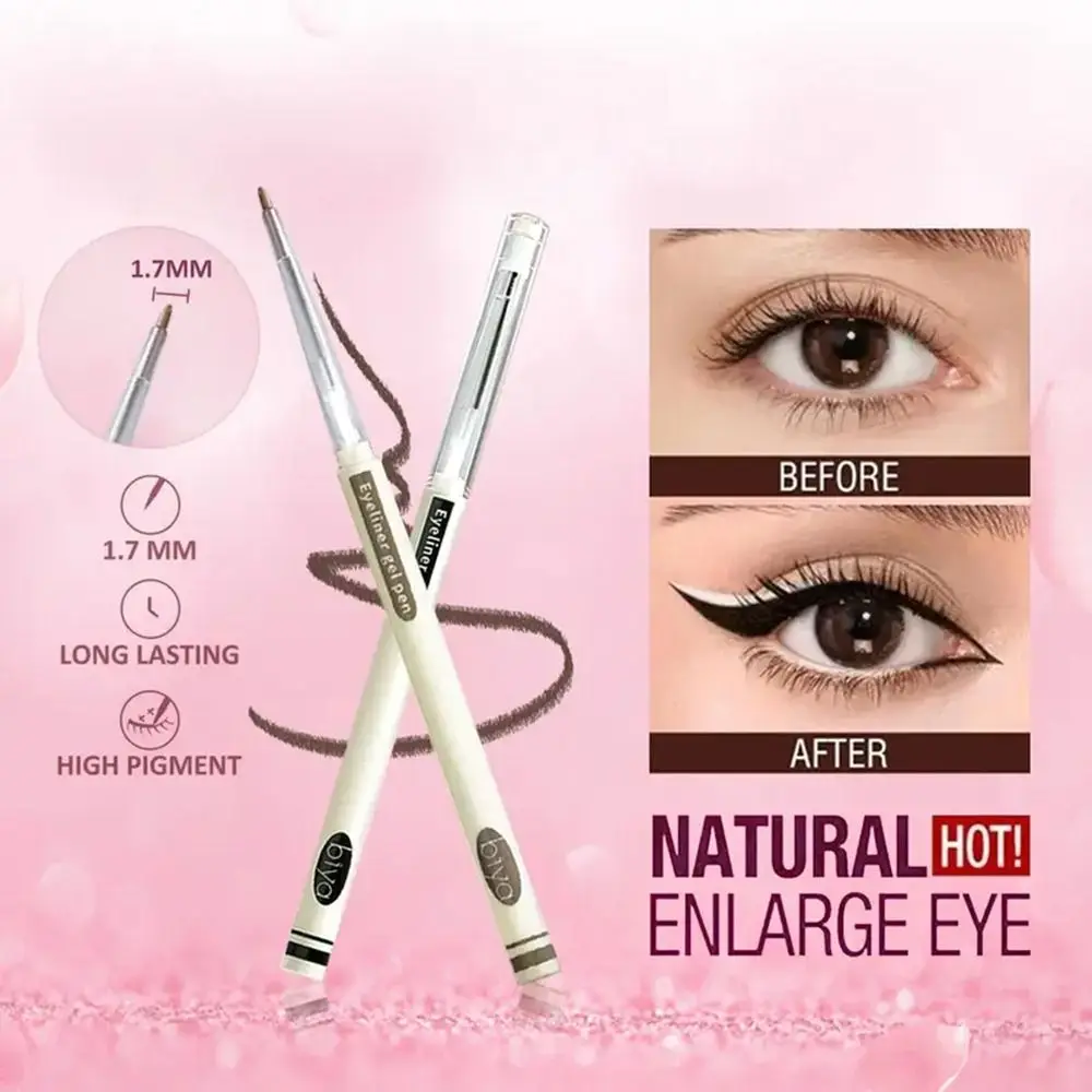 Lápiz Delineador de ojos en Gel resistente al agua y a prueba de manchas, lápiz Delineador de ojos con detalles triangulares precisos de pigmento alto y duradero