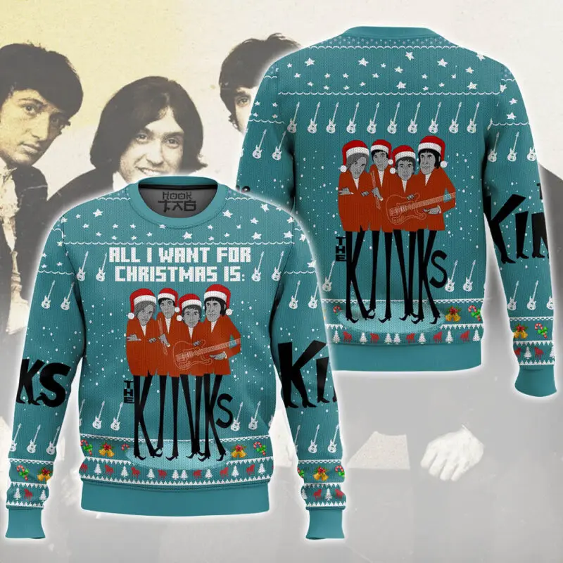 

Уродливый рождественский свитер The Kinks, забавный пуловер для праздничной вечеринки, теплый уютный рождественский свитер больших размеров для мужчин и женщин, рождественский подарок 2026
