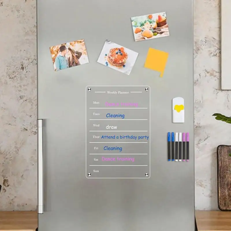 Magnetic Note Board For Refrigerator Weekly Clear Meal Memo Planner Acrylic Meal Planner Calendar Magnetic Board Fridge For Food