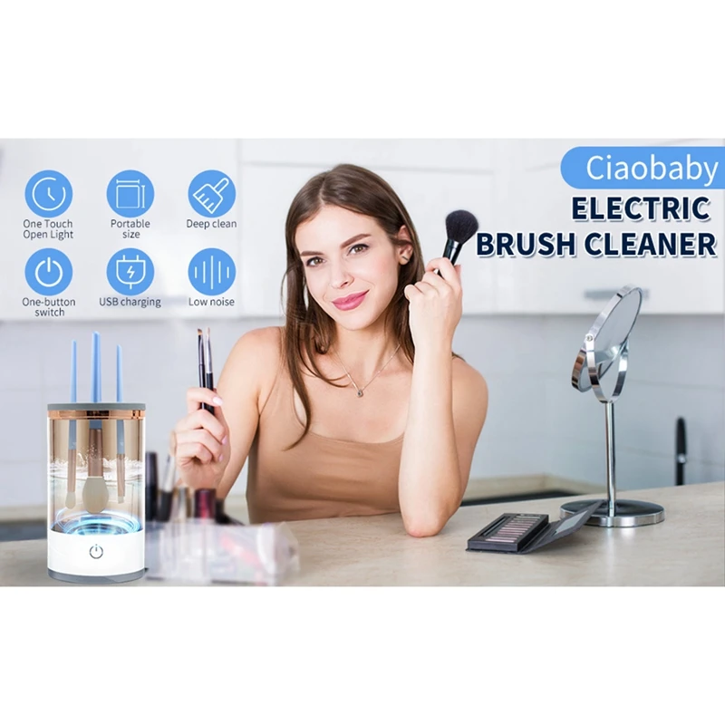 Electric Makeup Brush Cleaner Makeup Brush Tools Makeup Brush Cleaner Machine For All Size Beauty Brush