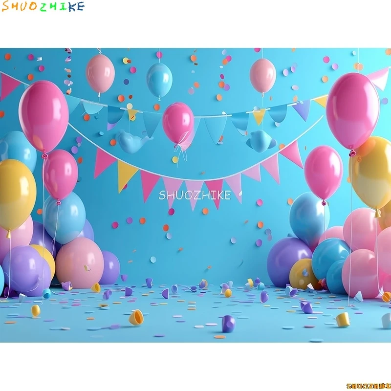 Baby Shower Decoration Birthday Party Photography Backdrops Props Balloons Arch Children Newborn Photo Studio Background BS-06