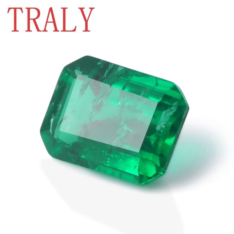 3x5mm-8x10mm Zambian Emerald Octagon Emerald Cut Synthetic Stone Green Color Full Specification Loose Gemstone Jewelry Marking