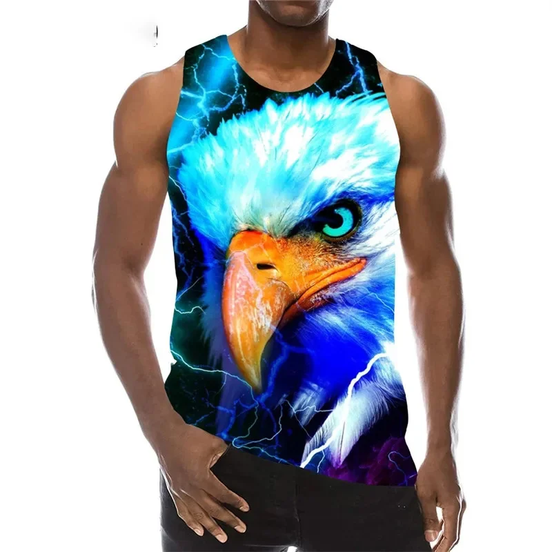 Harajuku New 3D Animla Eagel Printing Tank Top Men US Spiritual Totem Graphic Tank Tops Summer Cool Clothing Fashion Vest Tops