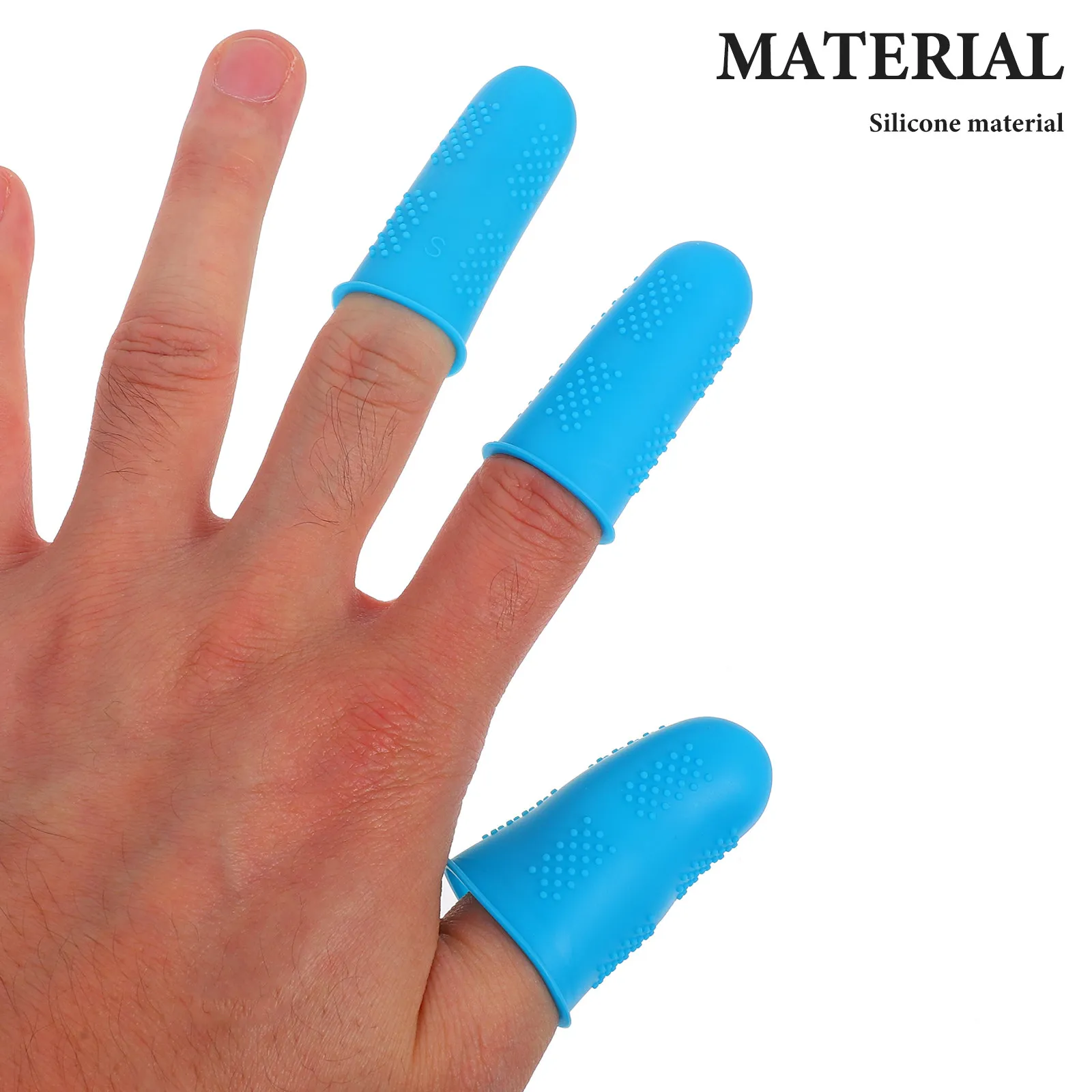 12Pcs Gel-Like Silicone Finger Protectors Heat Resistant Non-Slip Comfortable Reusable Finger Tip Rings for Crafting Kitchen