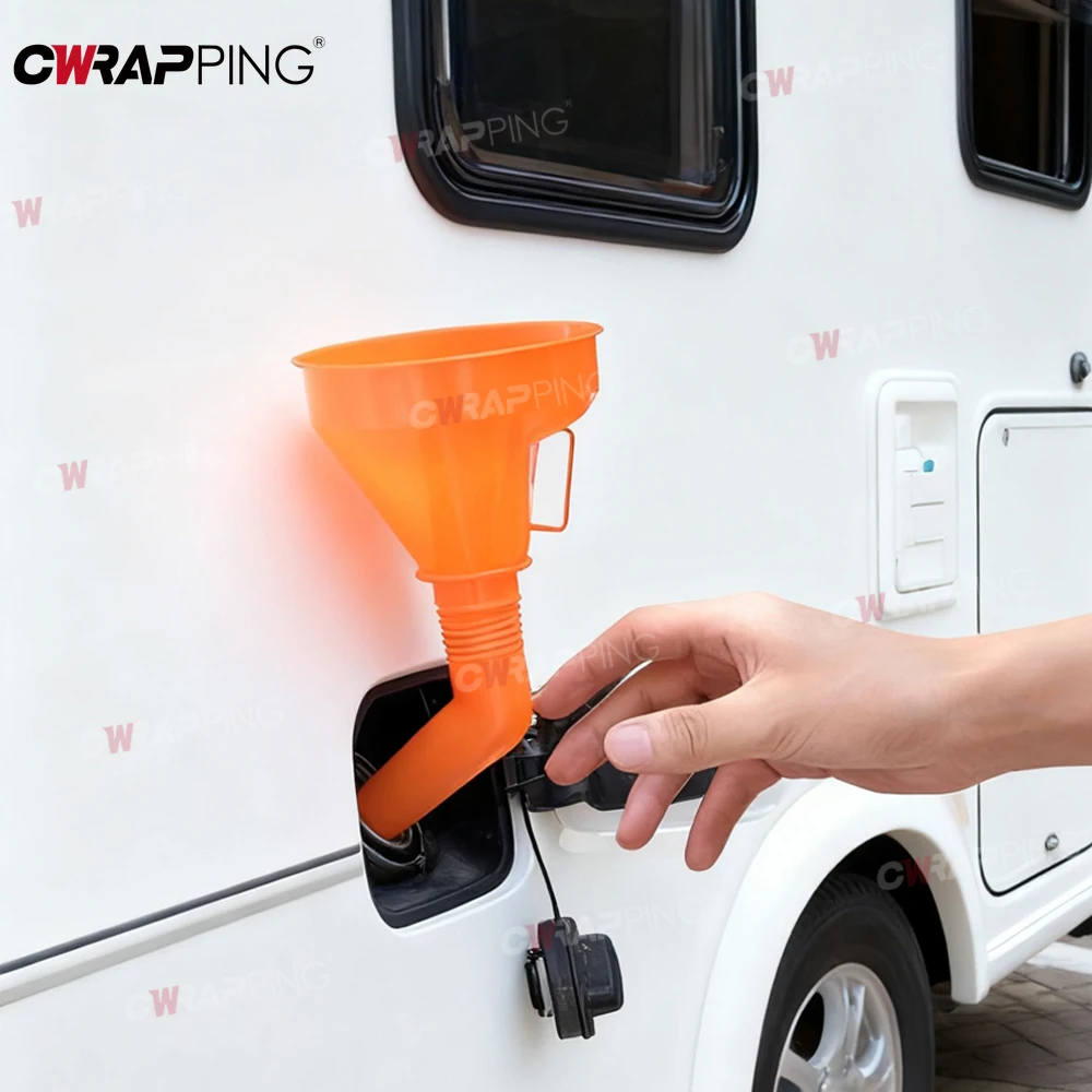 Motorhome Water Funnel Filler Toilet Flush Filler Gasoline Engine Oil Refilling Funnel with Filter for RV Camper Van Accessories