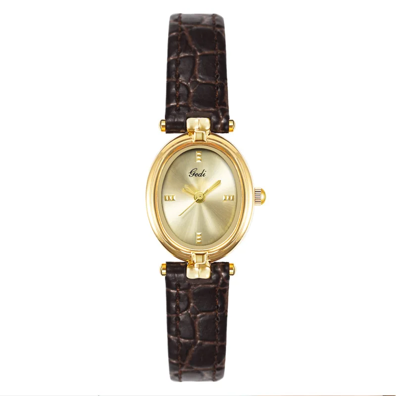 

Fashion GEDI 51177 Top Brand Women's Niche Retro High-end Light Luxury Minimalist Quartz Simple Small DIal Student Gift Watches