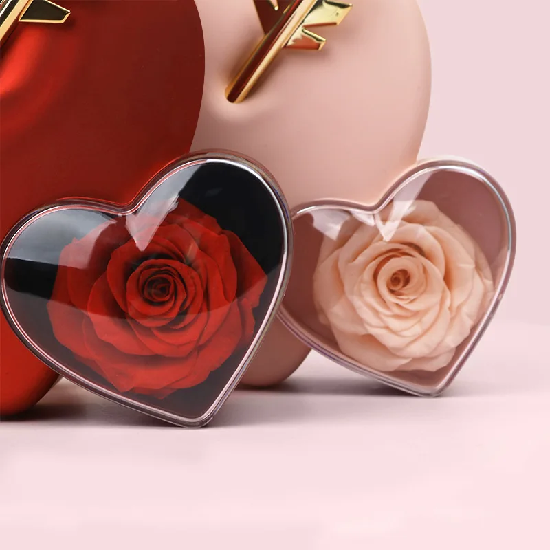 Hot Sale Cross-border Creative Heart-shaped Jewelry Storage Box for Valentine's Day with Unique Packaging Design for Rose