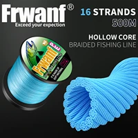 Línea de pesca trenzada Frwanf de 16 hebras X16 línea de PE trenzada resistente a la abrasión de núcleo hueco para línea de pesca de agua dulce o salada
