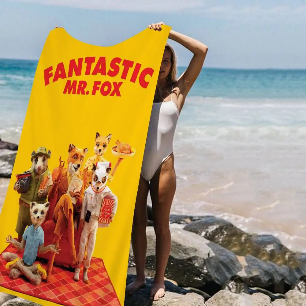 Movie The Fantastic Mr Fox Microfiber Printed Beach Towel Mountain Climbing Yoga Beach Swimming Running Absorbent Soft Towel