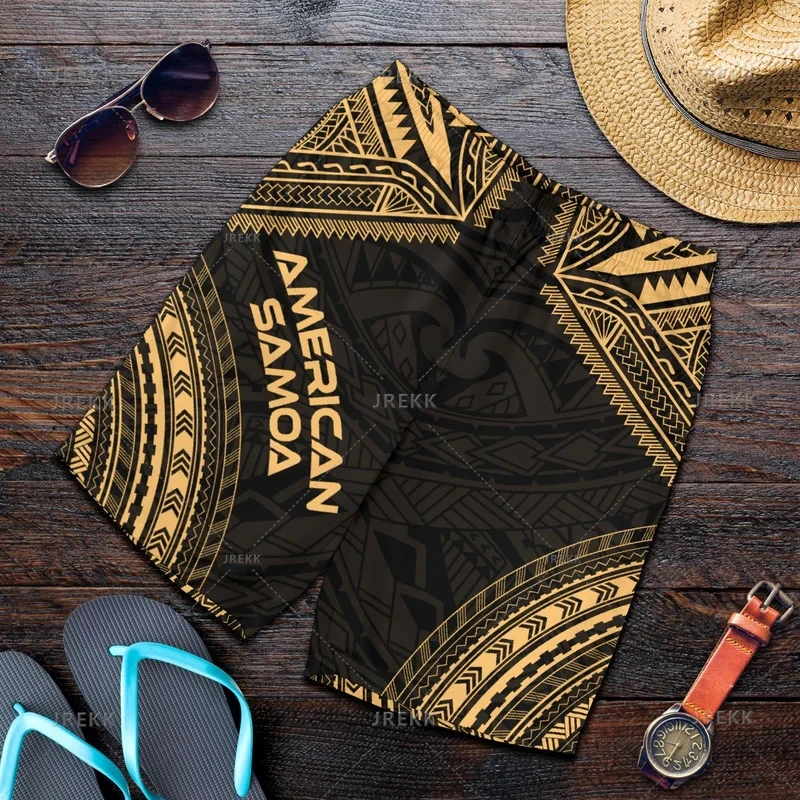 Vintage 3D Print Samoa Emblem Beach Shorts Mens Kid Fashion Streetwear Board Shorts Unisex Cool Swimming Shorts Swimming Trunks