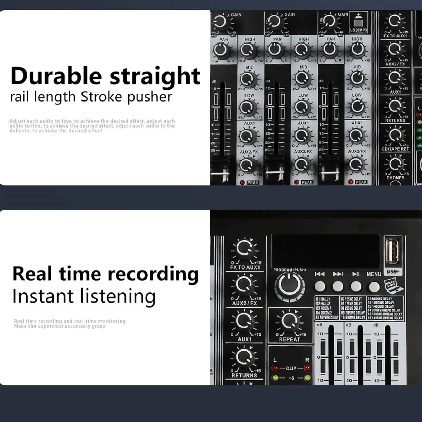 Audio Mixer Sound Mixer Professional Multipurpose Sound Board Console System Sound Mixing Console for DJ Studio Karaoke Podcast