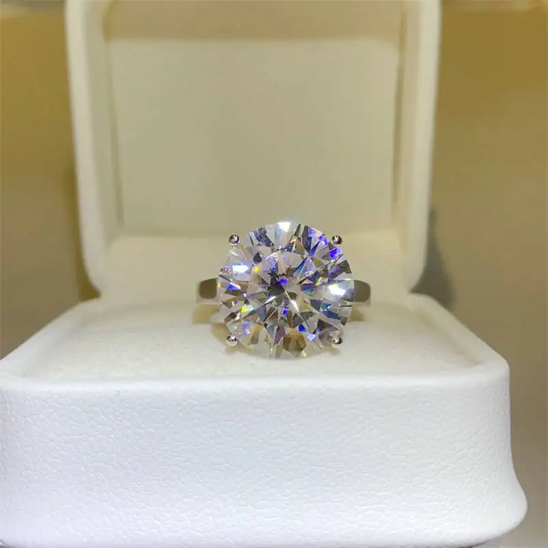 خاتم مويسانيتي من الفضة الإسترليني للنساء ، خاتم زفاف ، خواتم خطوبة ، لون دي ، خواتم ماس مختبر vs1 ، مجوهرات راقية ، 1.0 قيراط #4