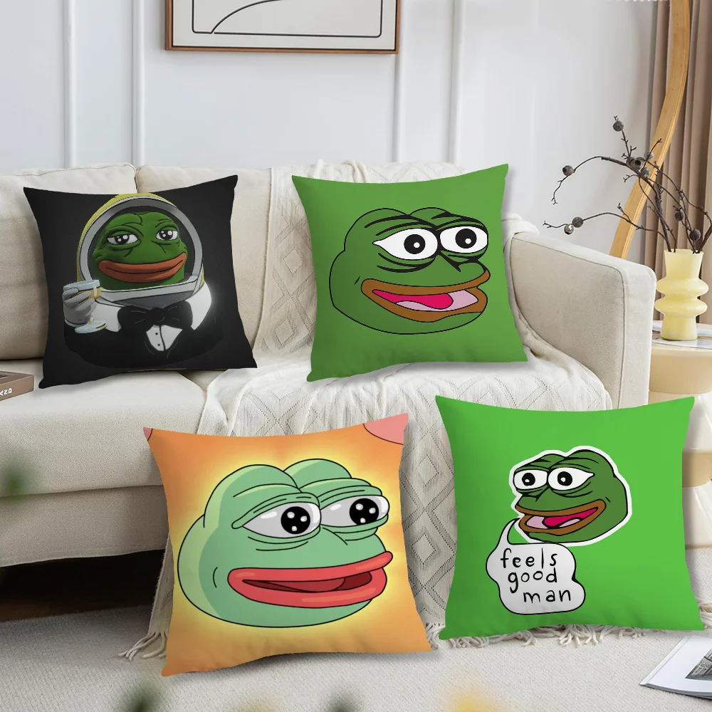 Cartoon P-Pepe The Cute F-Frog cushion cover Accessories Square Cushion Room Bedroom Headboard Sofa Living Backrest Car Nap Time