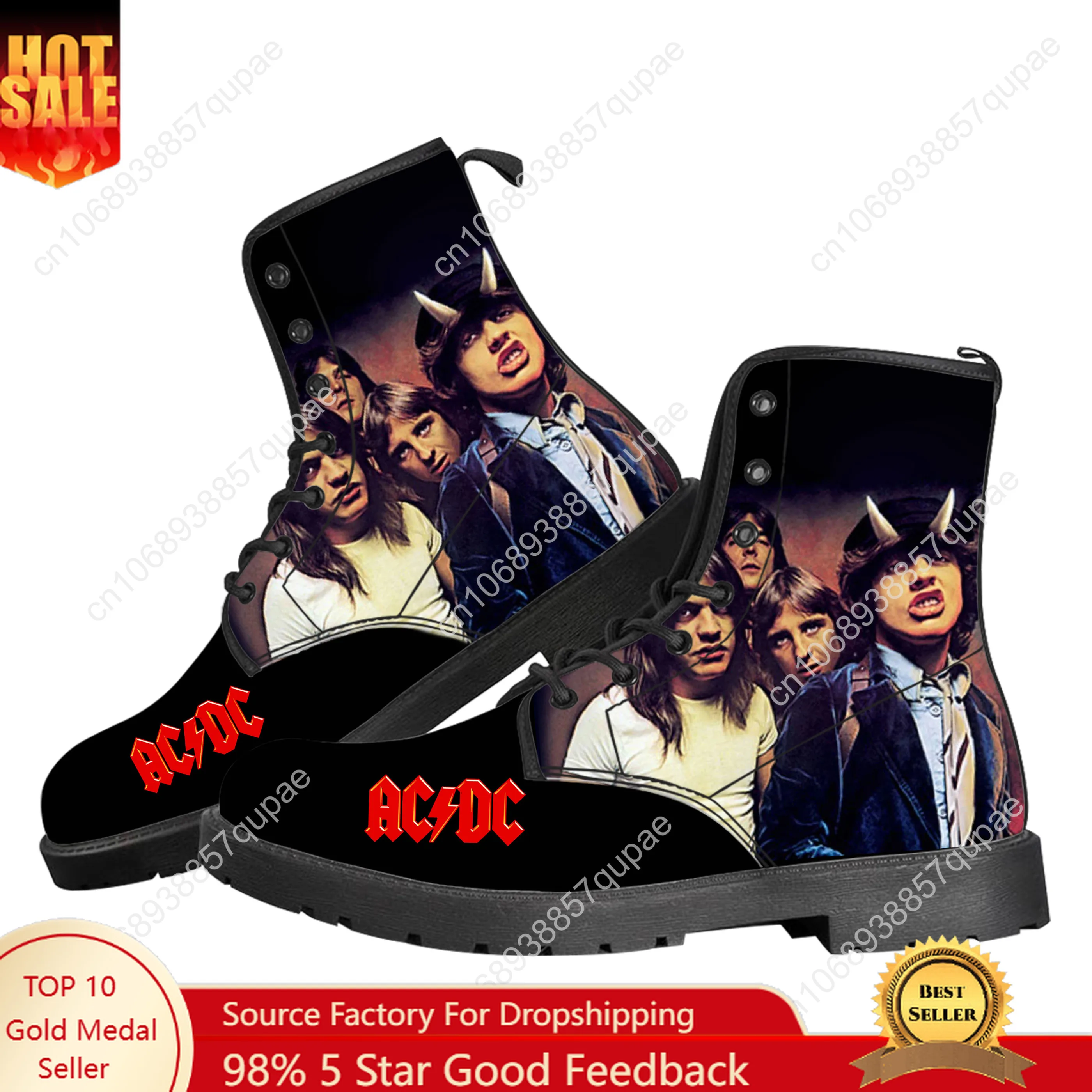 

A-AC Casual Boots Mens Womens Cool Vintage Rock D-DC Teenager Shoes Fashion 3D Boot Outdoor High Quality Customize Made Shoe