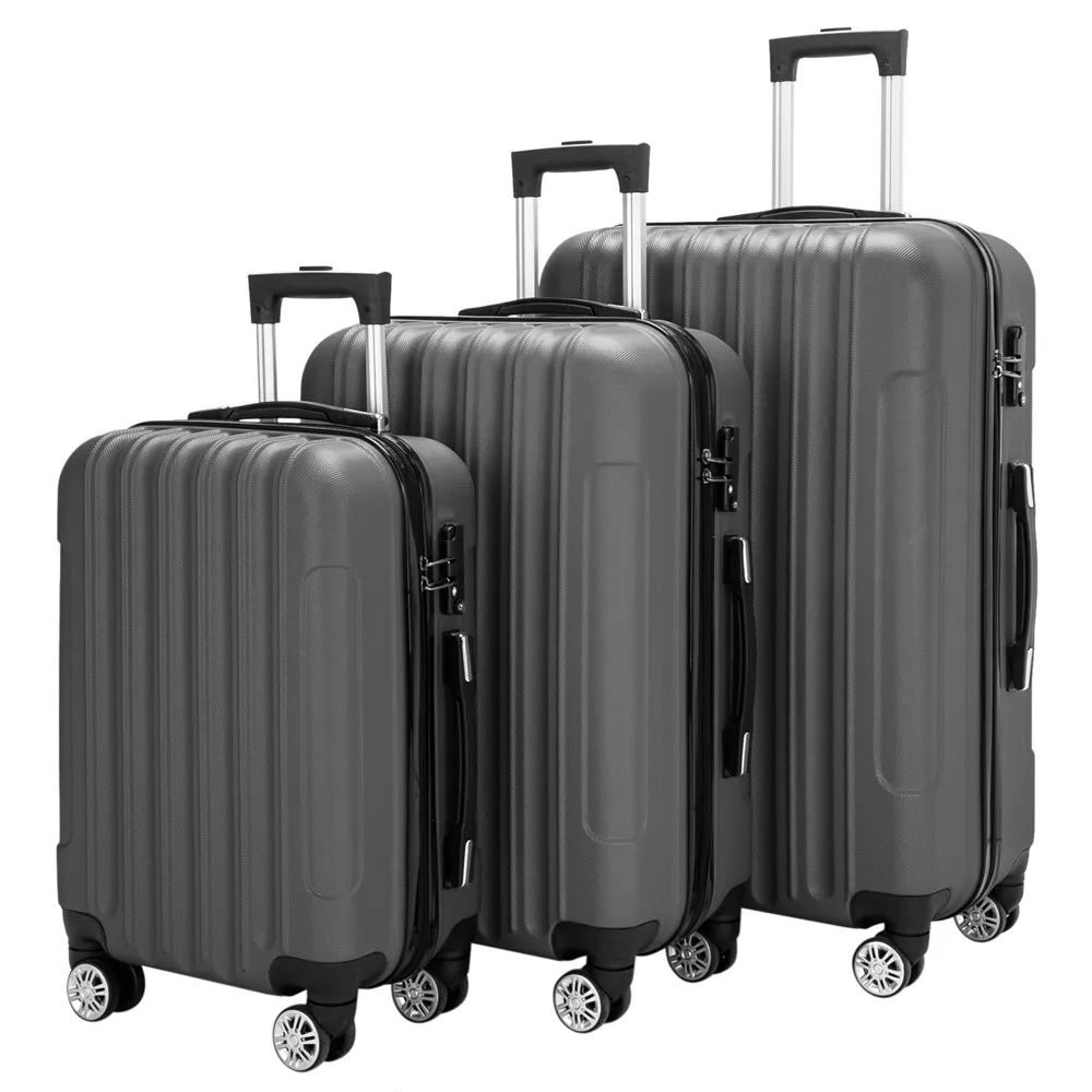

3-Piece Luggage Set Travel Hardside Carry on Suitcase Sets with Spinner Wheels