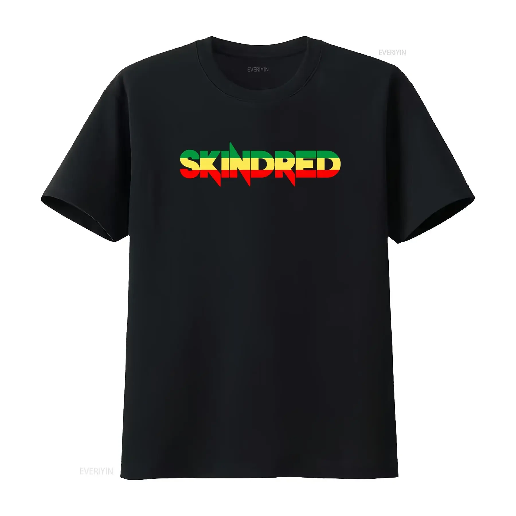 Skindred Rasta Logo T-Shirt, neu, stilvoll und perfekt für Musikliebhaber, Vintage-Stil, gewaschen, lässig, vielseitig, Designer-Kleidung mit Grafik