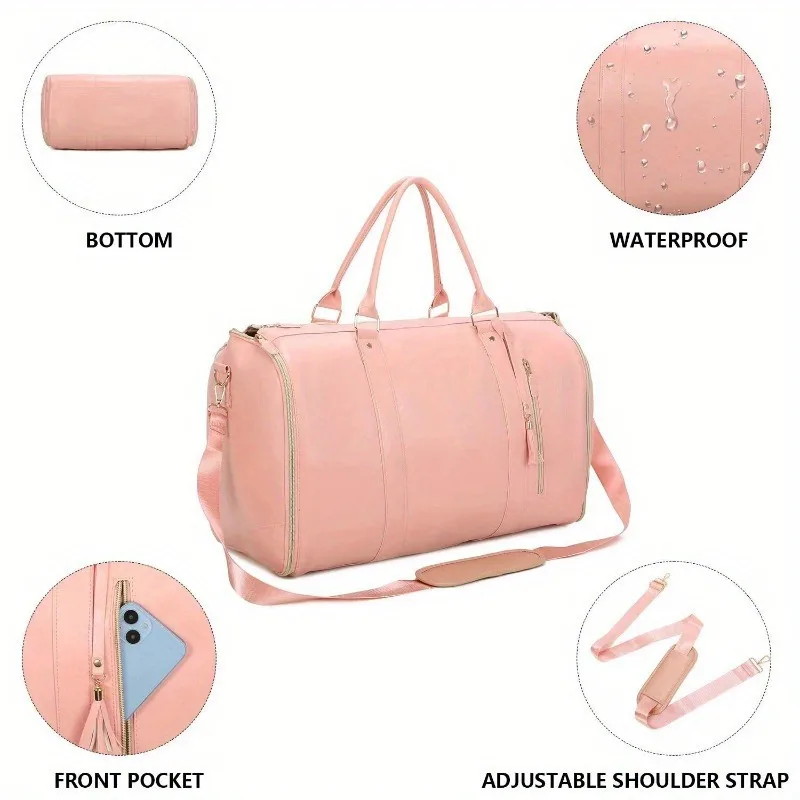 Large Capacity Travel Duffle Bag Women's Handbag Foldable Suit Bag Travel Waterproof Clothes Totes Gym Bag Outdoor Fitness Bags
