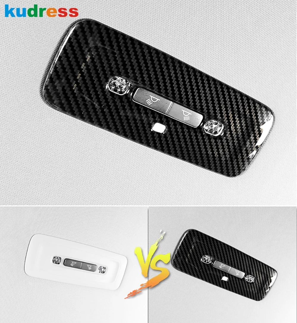 For Toyota Camry 70 2018 2019 2020 Carbon Fiber Car Front Rear Roof Reading Light Lamp Cover Trim Inteiror Molding Accessories