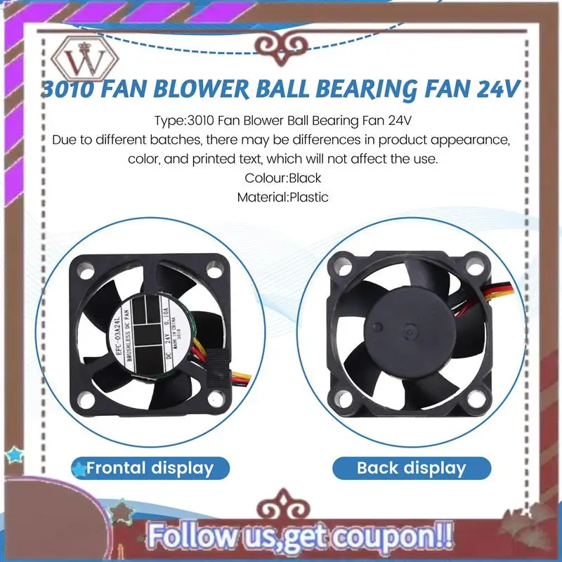 

ABBG-3010 Fan Blower Ball Bearing Fan 24V For Creativity K1/K1 Max 3D Printer Cooling Hotend Fan 3D Printer Parts
