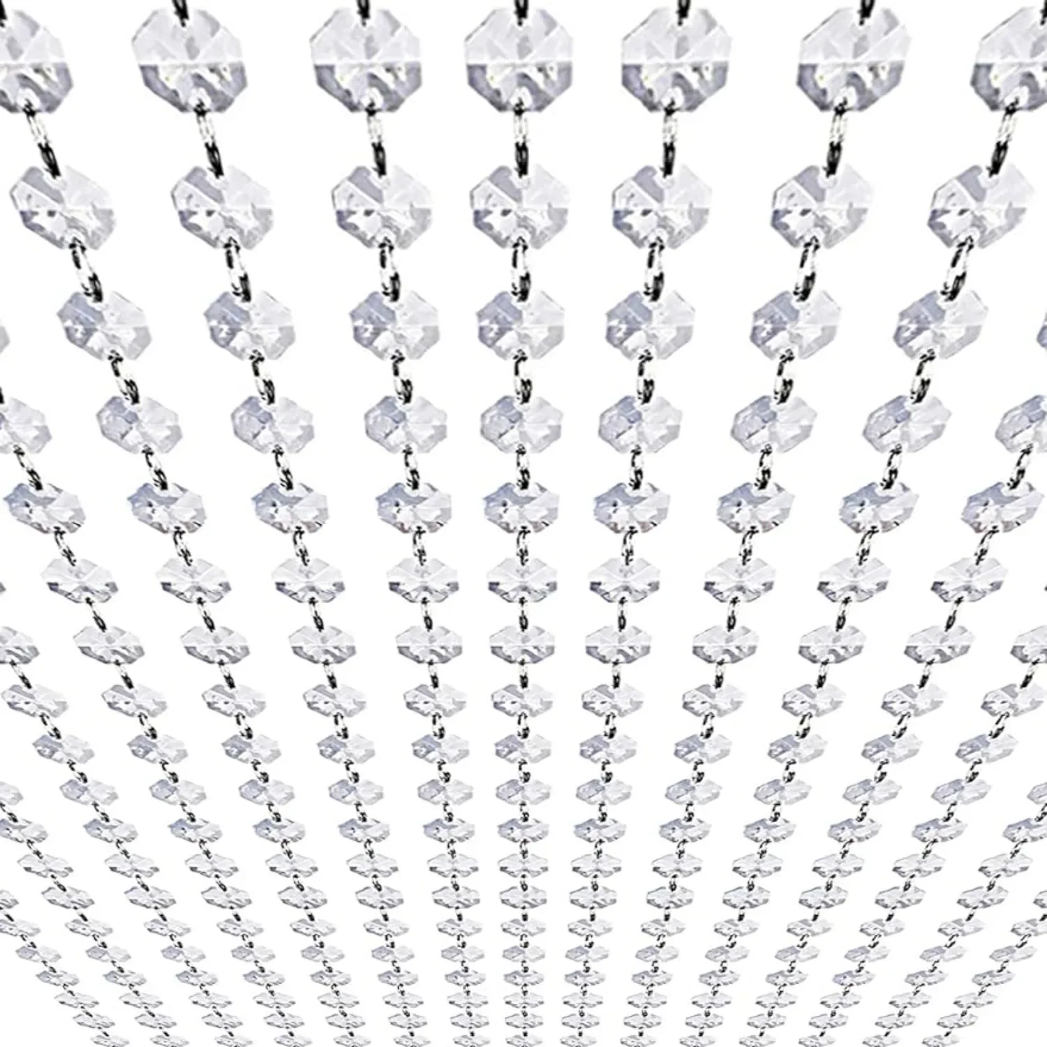 16.5 ft / 5 Meters Acrylic Crystal Garland Strands Hanging Chandelier Bead Chain Diamond String Wedding Party Christmas Decor