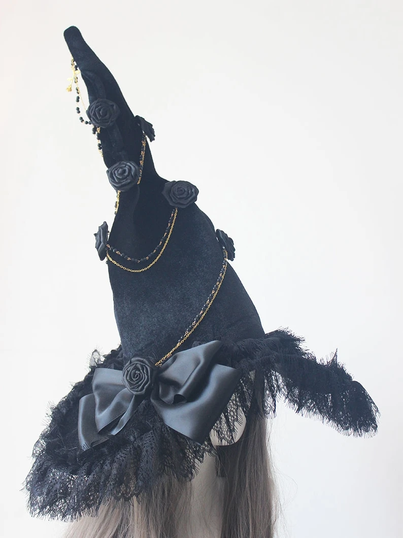 Handmade Dark Gothic Style Hat Lolita Witch Props Halloween